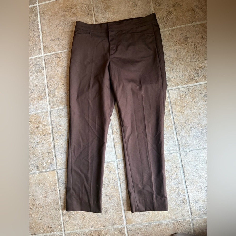 NWOT CHAPS Woman’s Chocolate Brown Ankle Pants, Size: 10